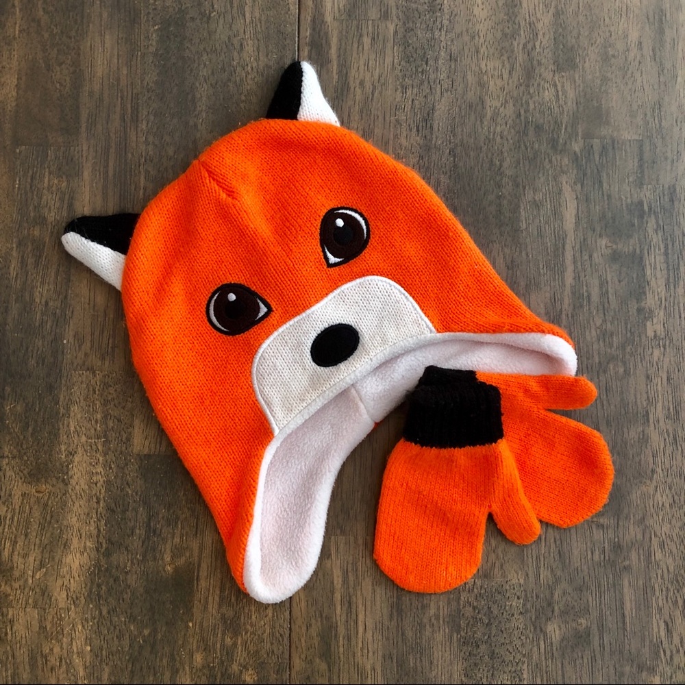 Toddler Fox Hat and Mittens